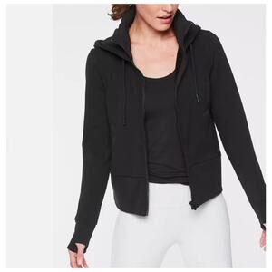 ATHLETA Victory Primaloft Hoodie Zip Up Hooded Sweatshirt Slim Fit Black Size XS